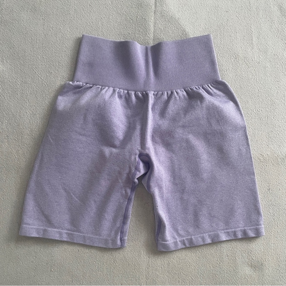 Lavender High-Waisted Biker Shorts